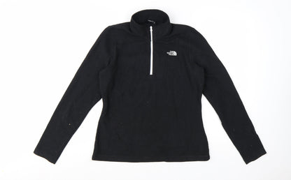 The North Face Women Black Fleece 1/4 Zip Pullover Sweatshirt M