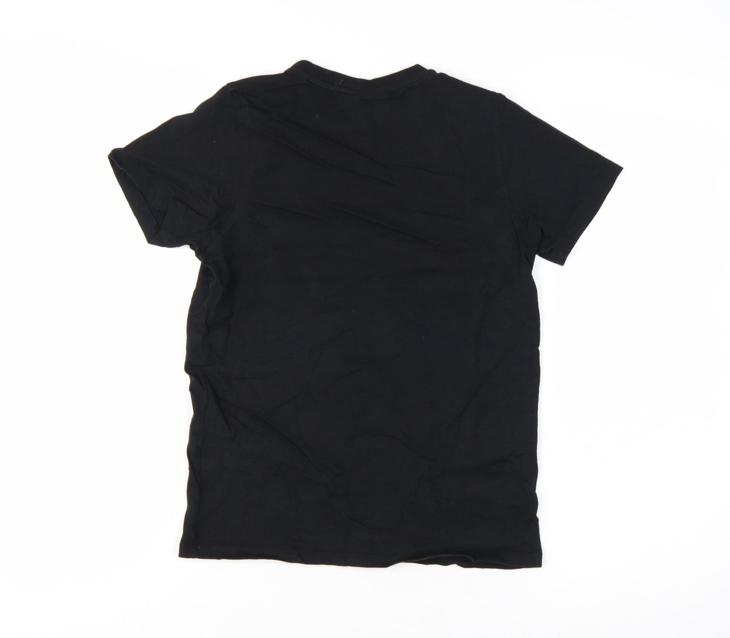 Slazenger Boys Black 13 Years Short Sleeve Cotton Crew Neck T-Shirt