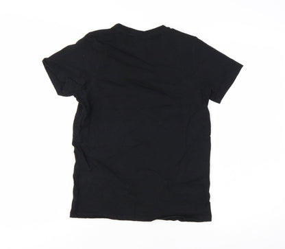 Slazenger Boys Black 13 Years Short Sleeve Cotton Crew Neck T-Shirt