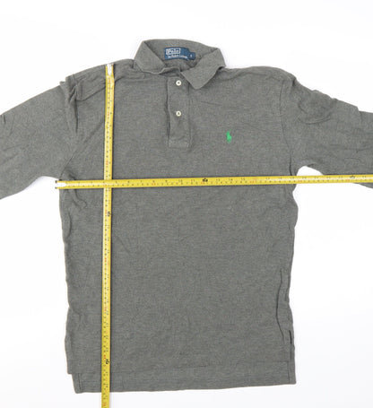 Polo Ralph Lauren Men's Grey Long Sleeve Cotton Polo Shirt Size S