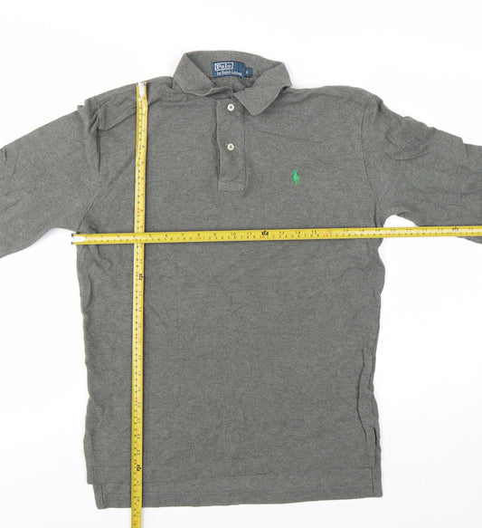 Polo Ralph Lauren Men's Grey Long Sleeve Cotton Polo Shirt Size S