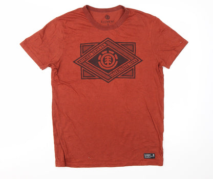 Element Men's Red Graphic Print Crew Neck Cotton Blend T-Shirt Size S