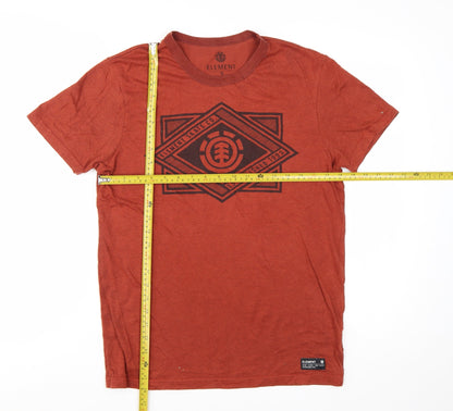 Element Men's Red Graphic Print Crew Neck Cotton Blend T-Shirt Size S