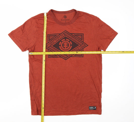 Element Men's Red Graphic Print Crew Neck Cotton Blend T-Shirt Size S
