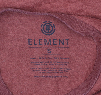 Element Men's Red Graphic Print Crew Neck Cotton Blend T-Shirt Size S