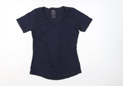 FatFace Women's Blue V-Neck Cotton Short Sleeve T-Shirt Size 10