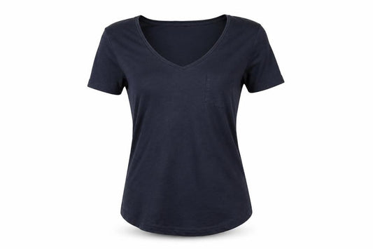 FatFace Women's Blue V-Neck Cotton Short Sleeve T-Shirt Size 10
