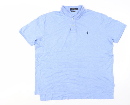 Ralph Lauren Mens Blue XXL Pima Cotton Polo Shirt Classic Fit