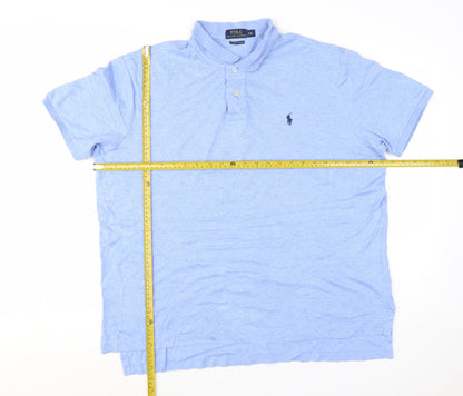 Ralph Lauren Mens Blue XXL Pima Cotton Polo Shirt Classic Fit