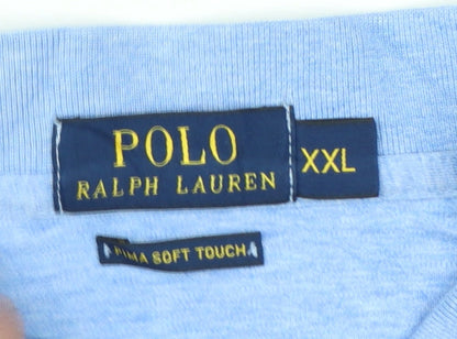 Ralph Lauren Mens Blue XXL Pima Cotton Polo Shirt Classic Fit