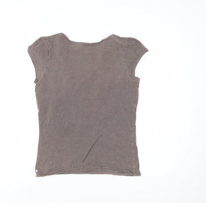 White Stuff Women's Brown Size 14 Basic Cotton Stretch T-Shirt
