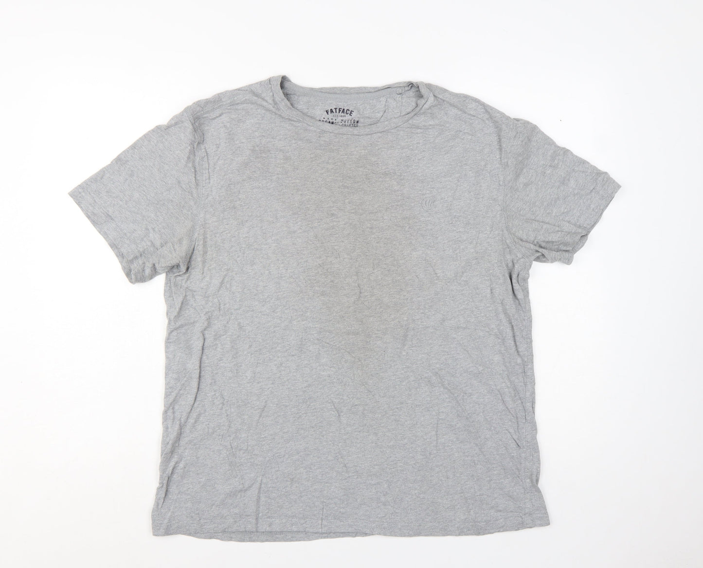 FatFace Men's Grey Organic Cotton Crew Neck T-Shirt Size L
