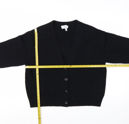 & Other Stories Women Black Wool V-Neck Cardigan Size 12