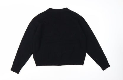 & Other Stories Women Black Wool V-Neck Cardigan Size 12
