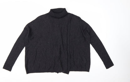 AllSaints Womens Black Merino Wool Roll Neck Jumper Size L