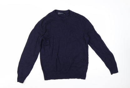 GAP Men's Blue Lambswool Crew Neck Pullover Jumper Size M