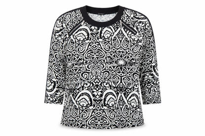 Brandtex Collection Womens Black 2XL Geometric Pullover Jumper