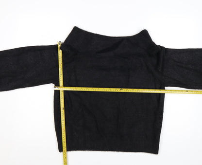 H&M Women’s Black Boat Neck Knit Jumper Size 12 Long Sleeve