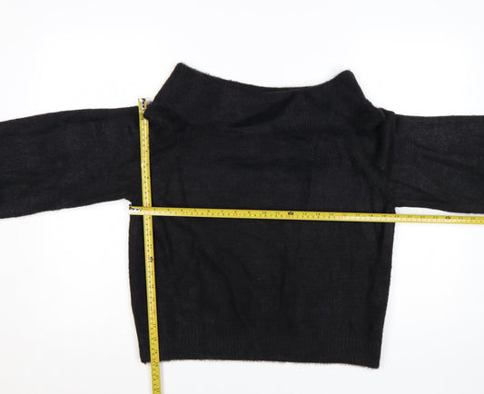 H&M Women’s Black Boat Neck Knit Jumper Size 12 Long Sleeve