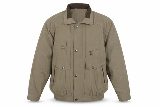MIAN Men's Brown 3XL Bomber Jacket with Pockets and Lining
