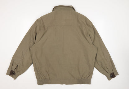 MIAN Men's Brown 3XL Bomber Jacket with Pockets and Lining