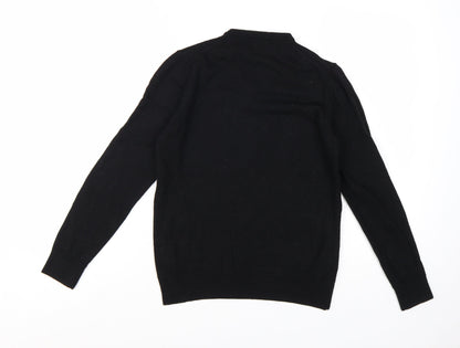 Zara Women's Black Wool V-Neck Long Sleeve Jumper Size 12