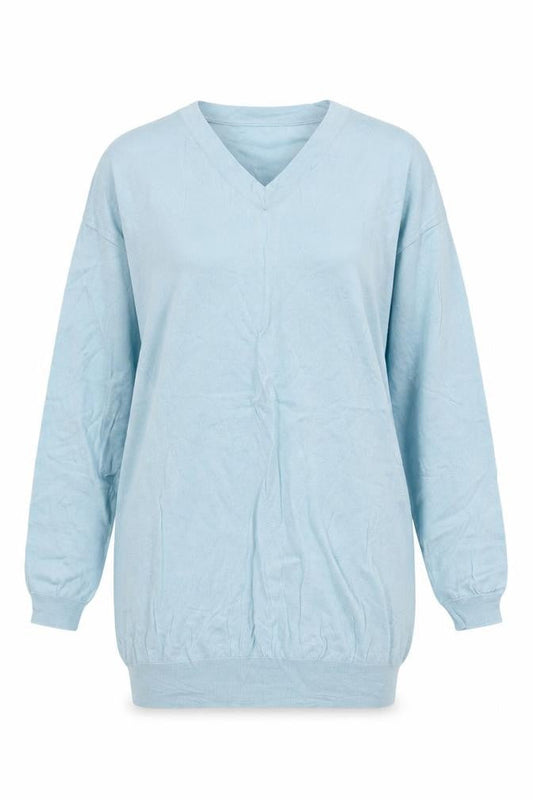 Part Two Women's Blue Merino Wool V-Neck Jumper Size M
