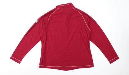 Regatta Womens Red 1/4 Zip Pullover Fleece UK 16 Polyester Outdoor Sweatshirt
