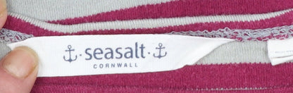 Seasalt Cornwall Women’s Multicoloured Striped Cotton Long Sleeve T-Shirt Size 12