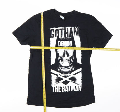 Gildan Men's Black Batman DC Graphic Print Softstyle Cotton T-Shirt M