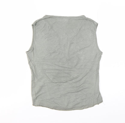 Falmer Womens Grey Floral Viscose Stretch Sleeveless Tank Top Size 10