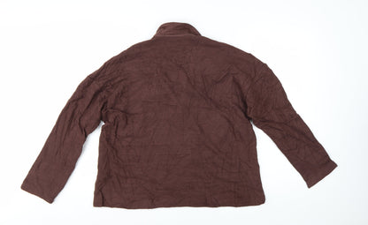 Marks and Spencer Women's Brown Cotton Collared Blouse Size 16