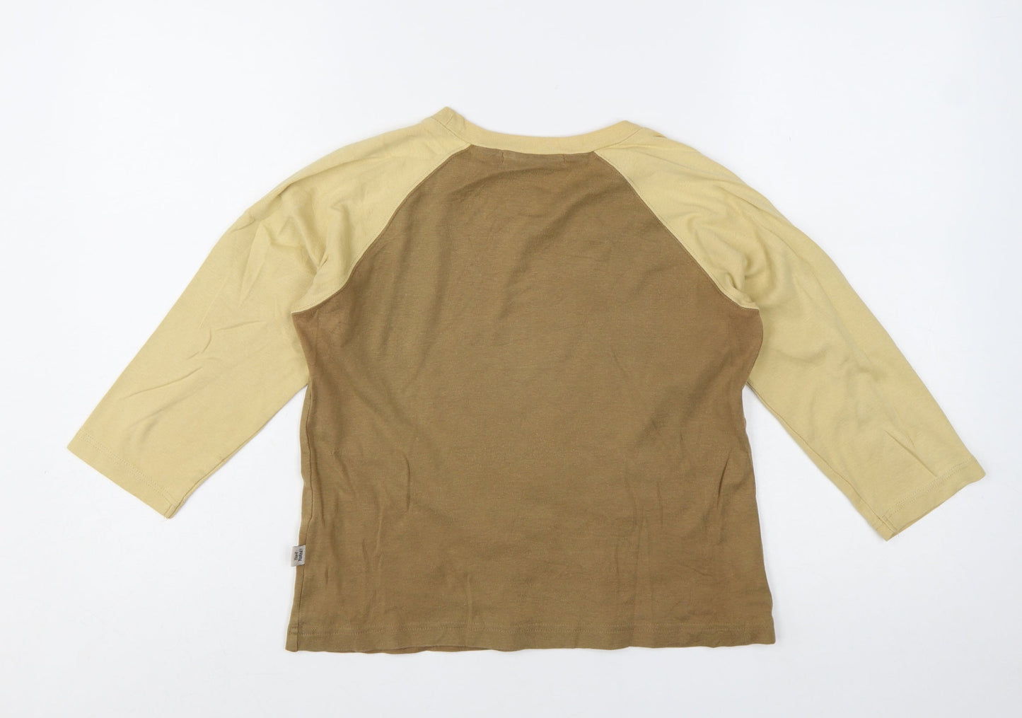 Roxy Womens Beige Raglan 3/4 Sleeve Cotton T-Shirt S
