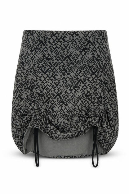 Alpine Pro Women's Grey Geometric Bubble Hem Short Skirt Size S