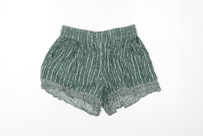 Fat Face Women Green Culotte Shorts Size 12 Bohemian Relaxed Fit