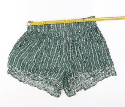 Fat Face Women Green Culotte Shorts Size 12 Bohemian Relaxed Fit