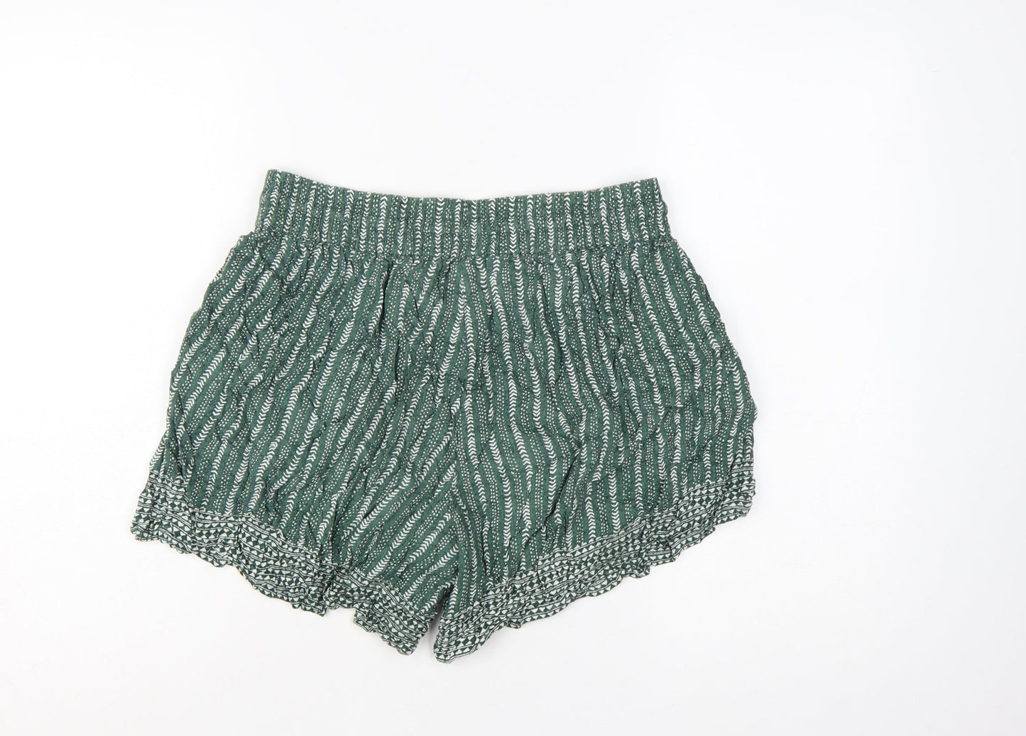 Fat Face Women Green Culotte Shorts Size 12 Bohemian Relaxed Fit