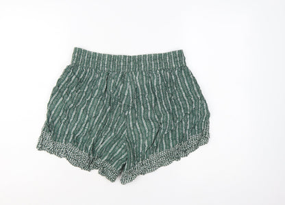 Fat Face Women Green Culotte Shorts Size 12 Bohemian Relaxed Fit