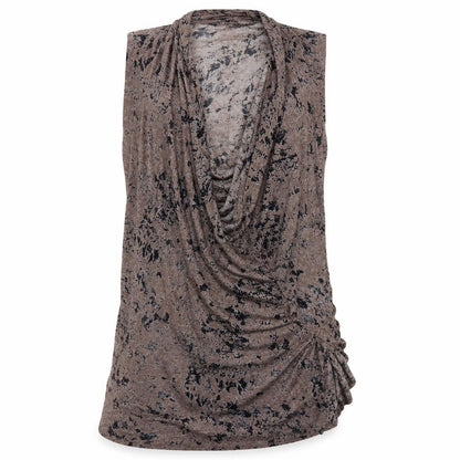 French Connection Women's Brown Sleeveless Wrap Blouse Size S