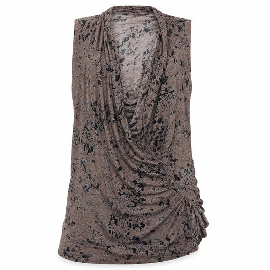French Connection Women's Brown Sleeveless Wrap Blouse Size S