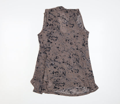 French Connection Women's Brown Sleeveless Wrap Blouse Size S