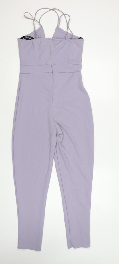 Girls On Film Women's Purple Strappy Slim Fit Jumpsuit Size 10