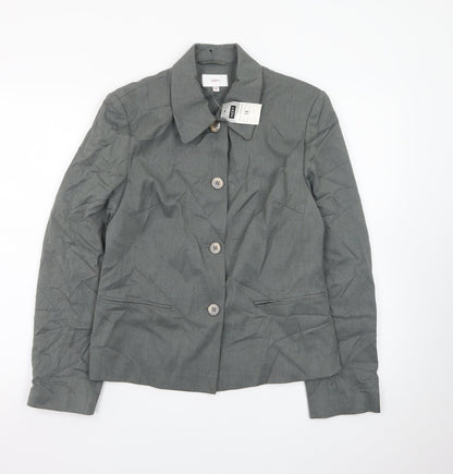Next Women Grey Size 12 Single-Breasted Suit Jacket