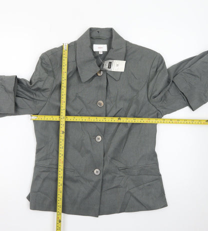 Next Women Grey Size 12 Single-Breasted Suit Jacket