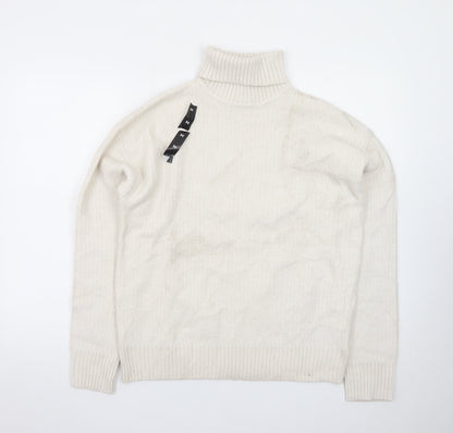 Marks and Spencer Men's Ivory Roll Neck Wool Jumper M