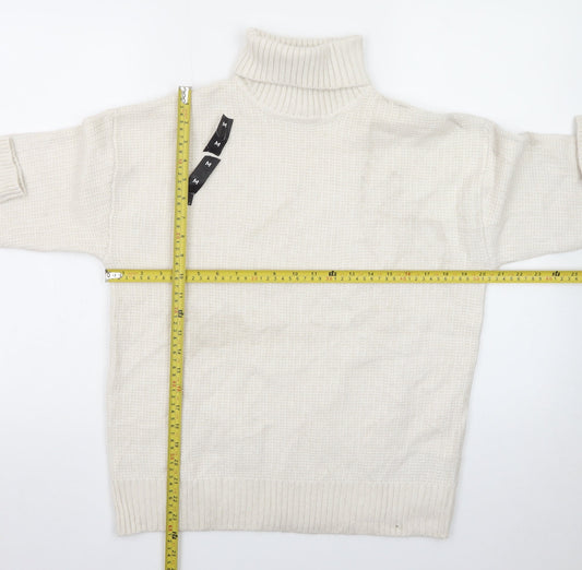Marks and Spencer Men's Ivory Roll Neck Wool Jumper M