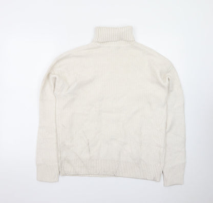 Marks and Spencer Men's Ivory Roll Neck Wool Jumper M