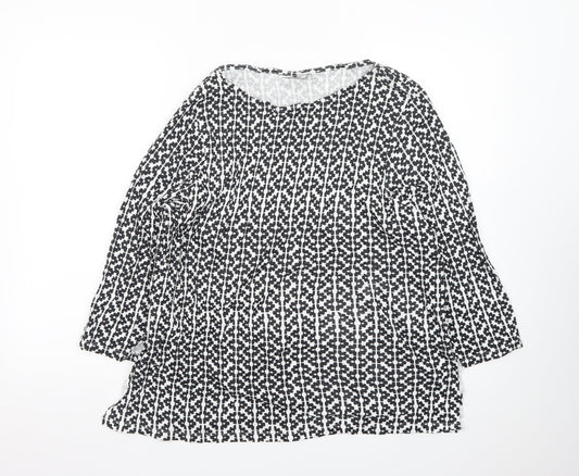 Marks and Spencer Womens Black Geometric Tunic Blouse Size 22