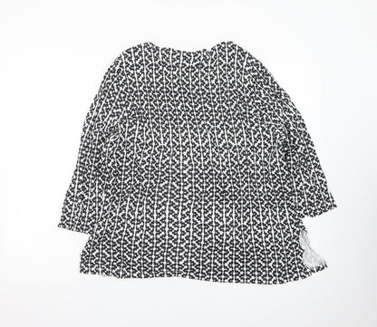Marks and Spencer Womens Black Geometric Tunic Blouse Size 22