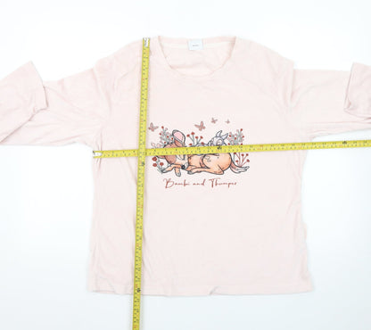 Disney Women Pink Bambi & Thumper Long Sleeve Nightshirt UK 12-14